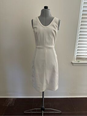 JCREW Classic Sleeveless Cream Sheath Dress